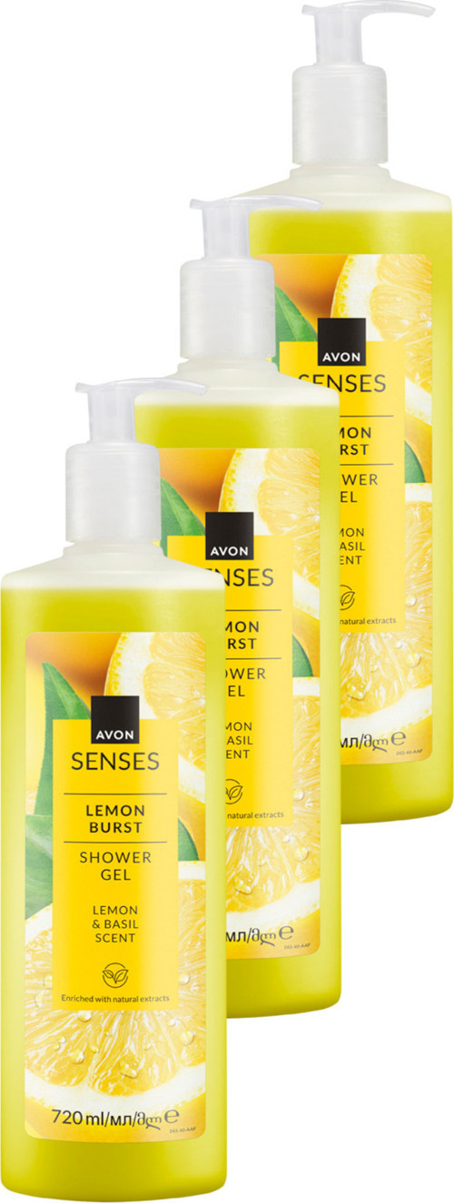 Senses Lemon Burst Duş Jeli 720 Ml. Üçlü Paket