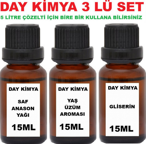Anason Yağı 15 ML + Yaş Üzüm 15 ML + Gliserin 15 ML(5 LİTREYE UYUMLU)