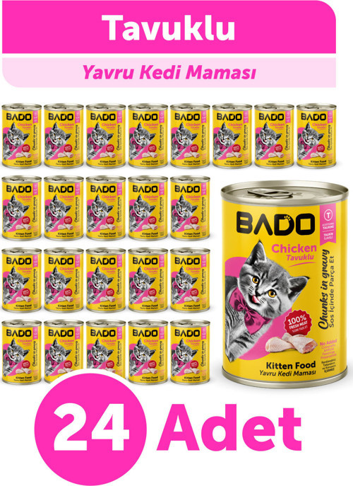 Yavru Kedi Yaş Maması Tavuk Etli 400GR 24Lü