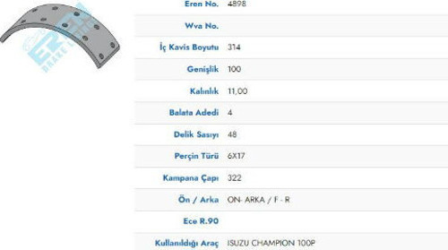 ISUZU SAMPIYON ÖN ARKA 12MM