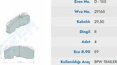 DISK BALATA MERCEDES ATEGO BPW ORGANIK 29165