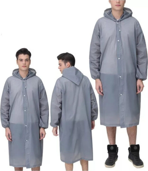 Unisex Gri Yağmurluk