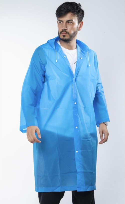 Unisex Mavi Yağmurluk