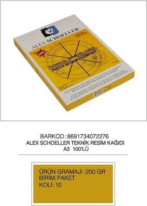 Resim Kağıdı Damgalı 100 LÜ A3 200 GR