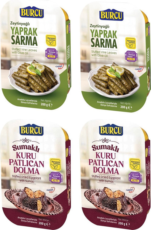 Yaprak Sarma ve Kuru Patlıcan Dolma 200 gr 4 lü Paket