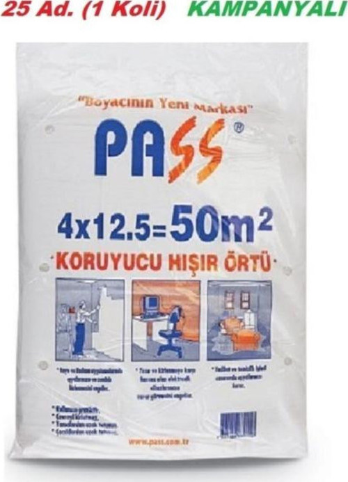 Naylon Koruyucu Hışır Örtü 4x12.5 50 m2 25 Adet 1 Koli