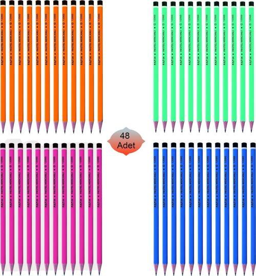 Pastel Mercanlı Kurşun Kalem 48 Adet 12060