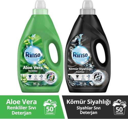 Sıvı Deterjan Aloe Vera Renkliler İçin 3 Lt + Kömür Siyahlar İçin 3 Lt