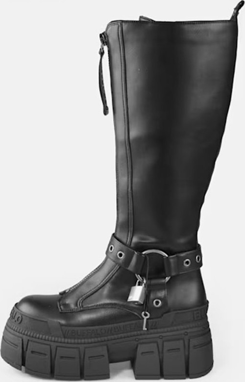 Kadın Çizme 1270131 Buffalo GOSPHER BIKER HI - VEGAN NAPPA -Black