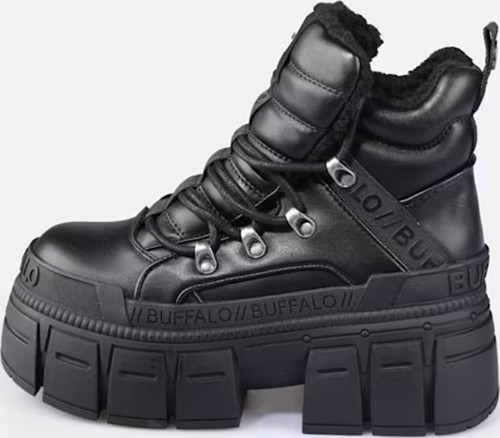 Kadın Oxford ( Klasik) 1622608 Buffalo GOSPHER HIKE MID PAD - VEGAN Nappa- Black