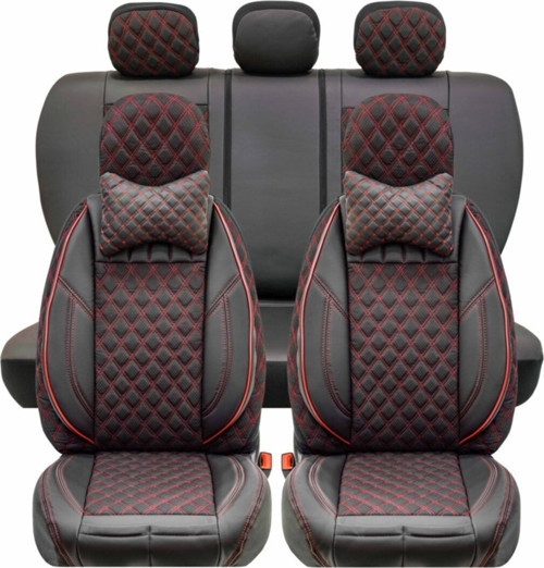 Renault Clio 2 Sedan Lüks Yarı Deri Oto Koltuk Kılıfı Ön/Arka Set