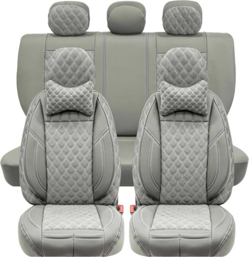 Renault Clio 2 Sedan Lüks Yarı Deri Oto Koltuk Kılıfı Ön/Arka Set