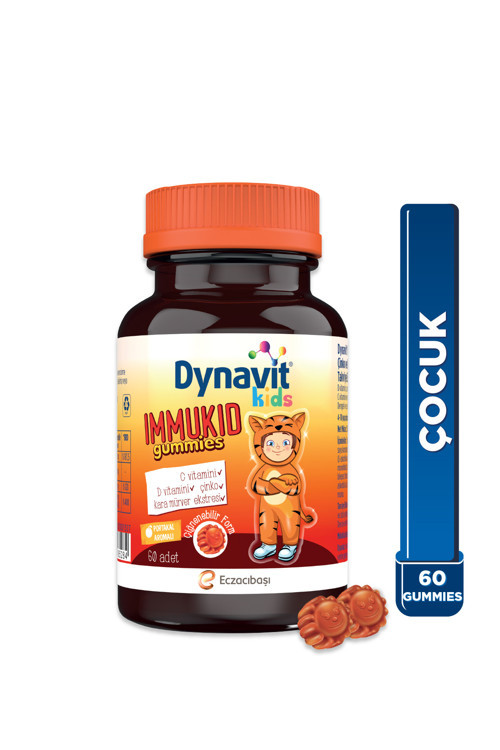 Kids Immukid Gummies 60 Çiğnenebilir - Çocuk için C, D Vitamini,Çinko,Kara Mürver-Bağışıklık&Enerji