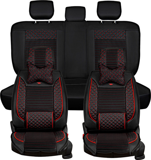 Citroen C4 2004-2010 Uyumlu Siyah-Kırmızı Renk Elite Oto Koltuk Kılıfı Ön Arka Set