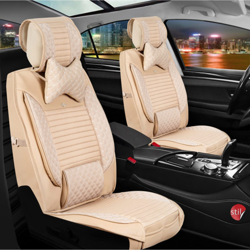 Opel Corsa E Uyumlu Lüks Deri Oto Koltuk Kılıfı Ön/Arka Set