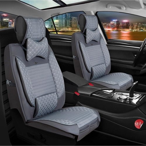 Renault Clio 2 Hb Lüks Deri Oto Koltuk Kılıfı Ön/Arka Set Füme