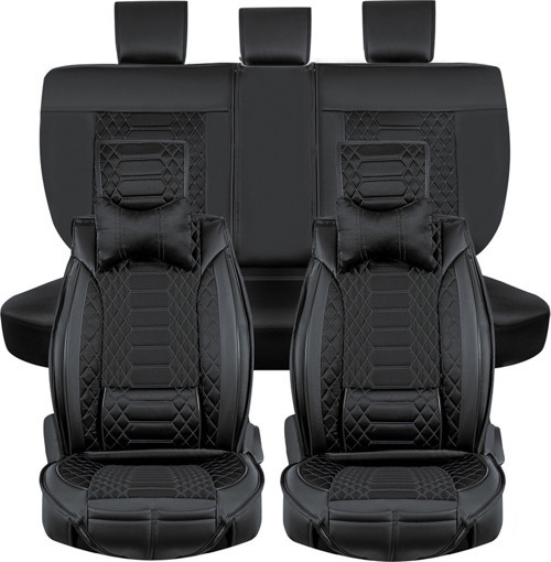 Hyundai Santa Fe 2006-2010 Uyumlu Siyah Renk Royal Oto Koltuk Kılıfı Ön Arka Set