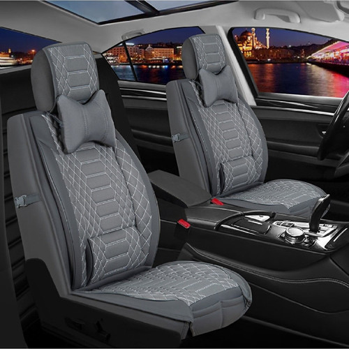 Jeep Compas Lüks Deri Oto Koltuk Kılıfı Ön/Arka Set Füme Renk Royal