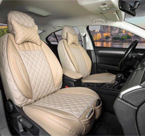 Skoda Fabia Lüks Yarı Deri Oto Koltuk Kılıfı Ön/Arka Set