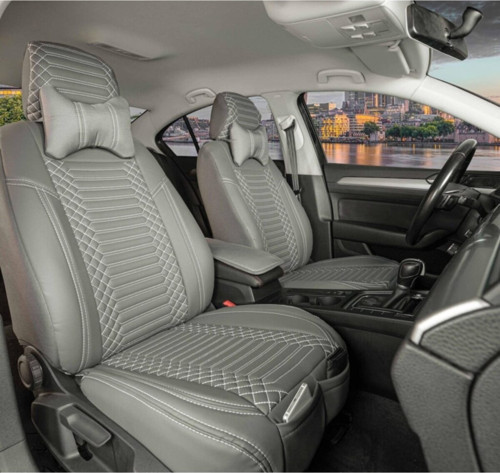 Skoda Karaq Lüks Yarı Deri Oto Koltuk Kılıfı Ön/Arka Set Uyumlu