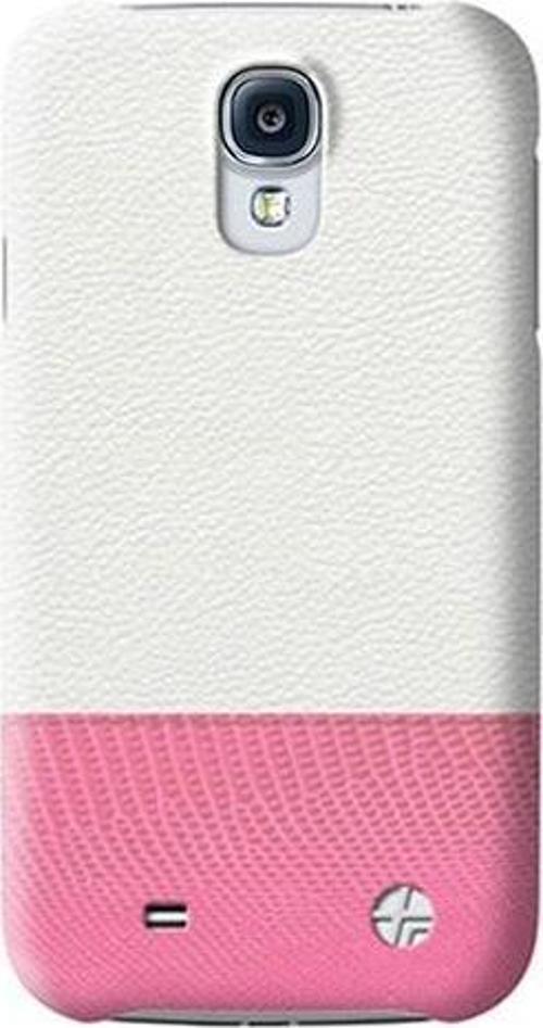 Samsung Galaxy S4 Kılıf Trexta Marka Deri Dokulu Dikişli Sert - Beyaz