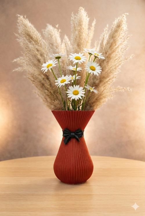 Vernikli Beton Dekoratif Vazo 21 Cm | Modern Minimal Salon Dekorasyonu