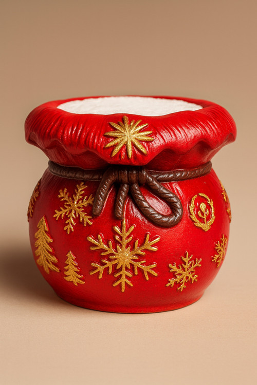 Yılbaşı Temalı Dekoratif Premium Kase / Mumluk – Çiçeksiz Gönderim – El Yapımı Tasarım