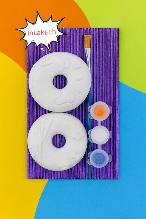 İn Lak’Ech Premium Donut Boyama Seti – 2 Figür, 3 Renk Boya Ve Fırça | Eğitici Çocuk Aktivitesi