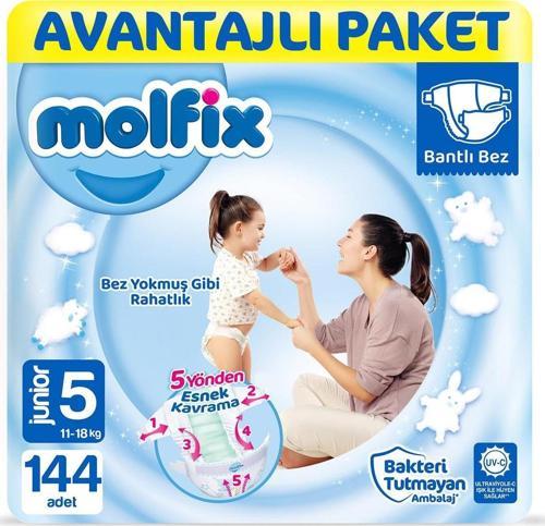 Bebek Bezi 5 Beden Junior Avantajlı Paket 144 Adet