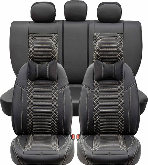 Fiat Punto Uyumlu Lüks Deri Oto Koltuk Kılıfı Ön/Arka Set Exclusıve