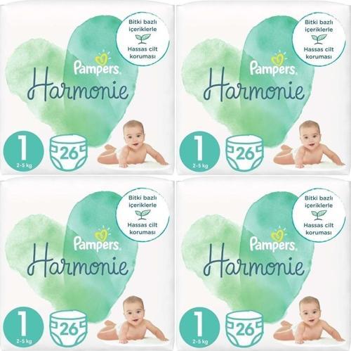 Pampers Harmonie Bebek Bezi Beden:1 (2-5kg) Yeni Doğan 104 Adet Süper Ekonomik Fırsat Pk