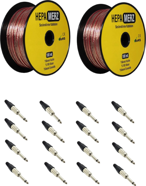 Connection Paket-10 Hoparlör Kablosu Jak Konnektör Paketi