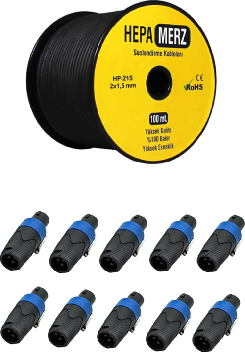 Connection Paket-13 Hoparlör Kablosu Speakon Konnektör Paketi