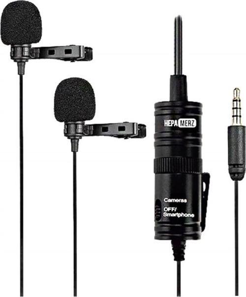 HM-156 PRO Çiftli Yaka Mikrofonu Kamera Pc Telefon Röportaj (Android-İos Mac)
