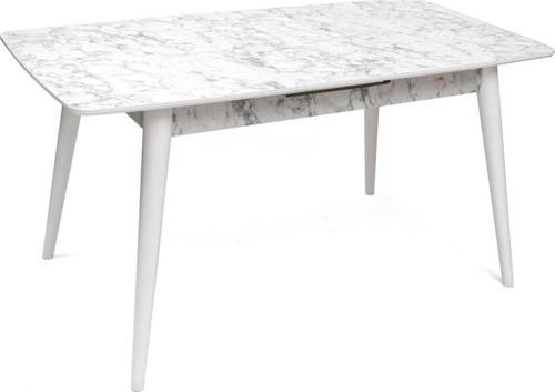 Büyüyen Yemek Masası Mdf M02 Beyaz Mermer
