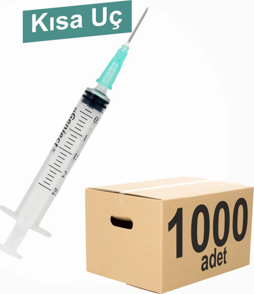 2,5 ml Enjektör KISA Uçlu (21G/16mm) 1000'li Koli