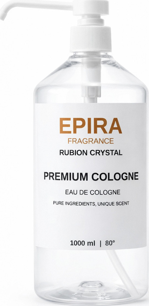 Epira Rubion Crystal 1000 ML (1 Litre) - %5 Yoğun Esans - 80° Derece - Gliserinli Premium Parfümlü Kolonya (Pompalı Şişe
