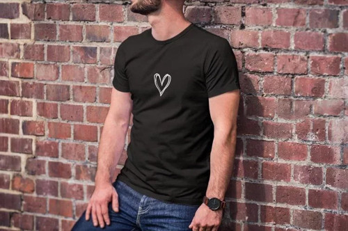 Unisex Bisiklet Yaka Baskılı Oversize TShirt