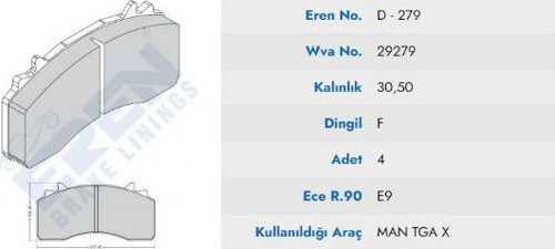 MAN TGX ÖN ARKA FREN BALATASI 29279