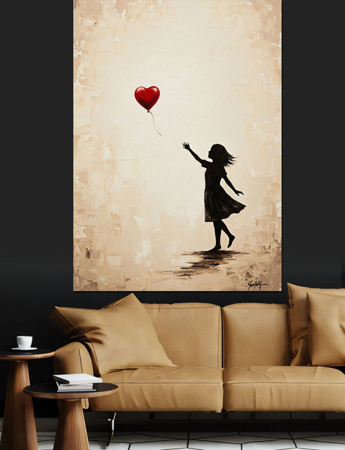 Balonlu Kız Banksy Tarzı Dekoratif Kanvas - Mdf Ahşap Tablo