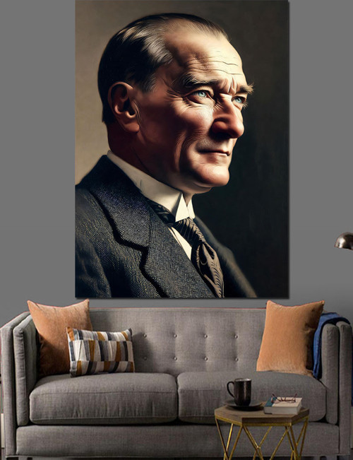 Mustafa Kemal Atatürk Dekoratif Kanvas - Mdf Ahşap Tablo