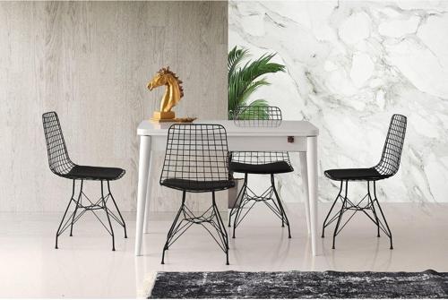 Zeren877 Açılır Gizli Bölmeli Yemek Masası Beyaz 70*110cm