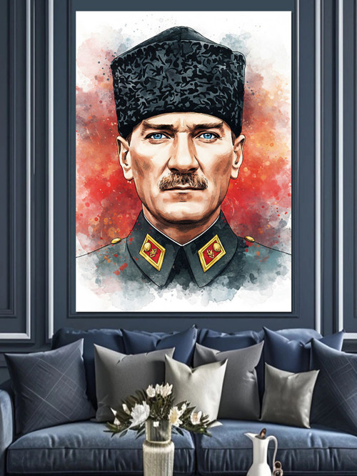 Mustafa Kemal Atatürk Dekoratif Kanvas - Mdf Ahşap Tablo