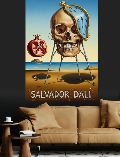 Salvador Dali Kuru Kafa Dekoratif Kanvas - Mdf Ahşap Tablo