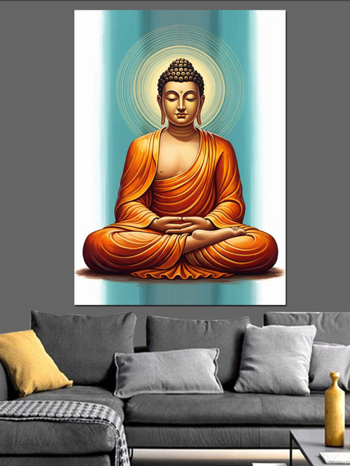 Buda Heykeli Zen Huzur Dekoratif Kanvas - Mdf Ahşap Tablo