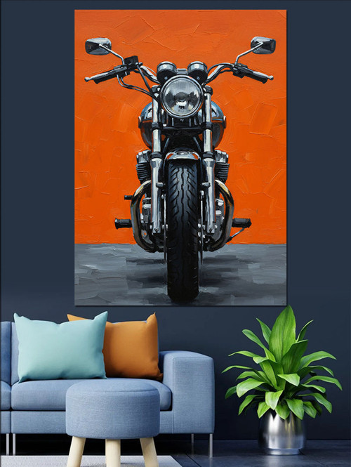Klasik Harley Davidson Motorsiklet Dekoratif Kanvas - Mdf Ahşap Tablo