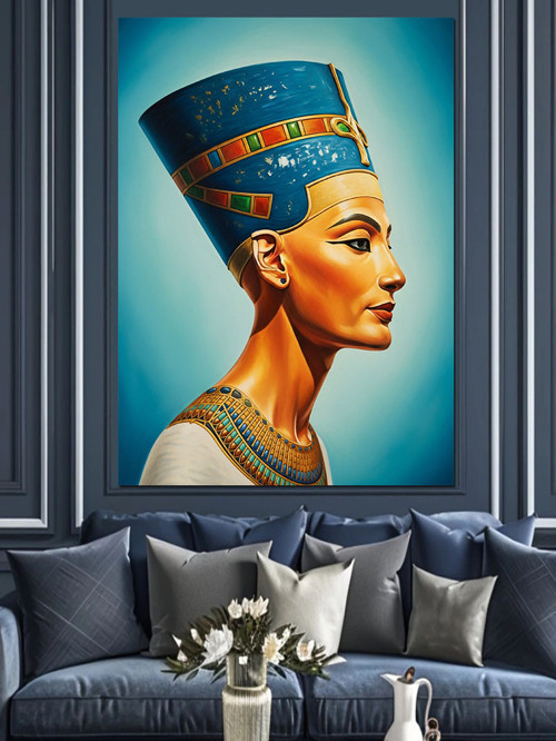 Mısır Kraliçesi Nefertiti Portresi Dekoratif Kanvas - Mdf Ahşap Tablo