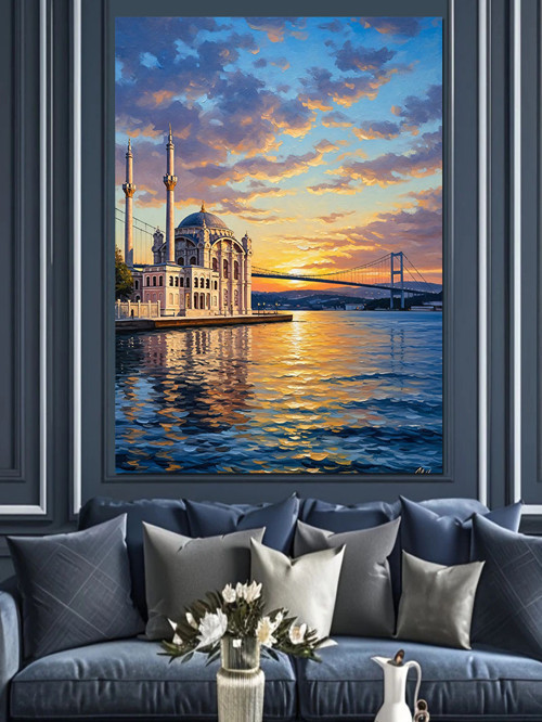 İstanbul Ortaköy Camii Manzarası Dekoratif Kanvas - Mdf Ahşap Tablo