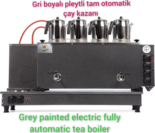 4 Demlikli Sadece Elektrikli Pleytli Tam Otomatik Gri Çay Kazanı Çay Ocağı Çay Semaveri