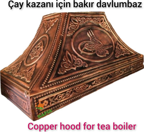 Çay Kazanı Davlumbazı 90 Cm Bakır Davlumbaz Osmanlı Tuğra Model Bakır Davlumbaz